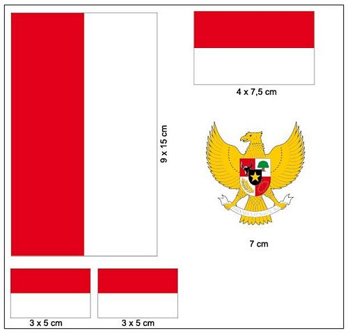 Aufkleber Set Indonesien Aufkleberbögen Diverses Fahnenwelt