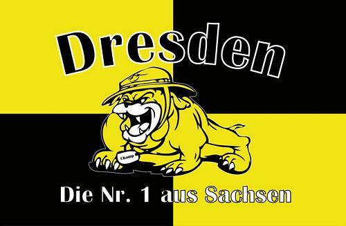 Fahnen Aufkleber Sticker Dresden Bulldogge