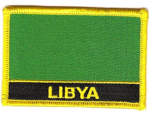 Fahnen Aufnäher Libyen alt Schrift