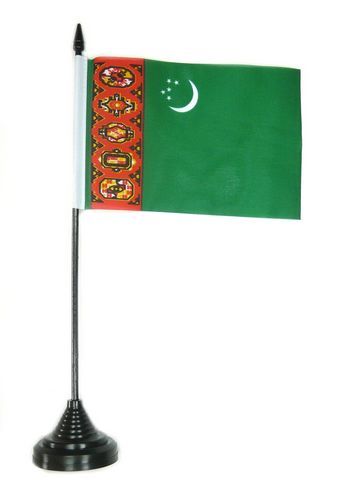 Fahne / Tischflagge Turkmenistan NEU 11 x 16 cm Fahnen